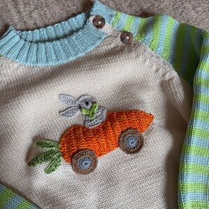 Melange Bunny Racecar Sweater 2T